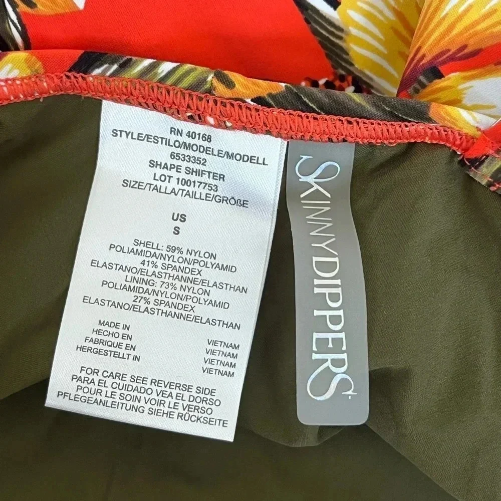NWT Red Tropical Flowers Skinny Dippers Miraclesuit 1 pc Women's Swimsuit Sz S - Picture 4 of 6